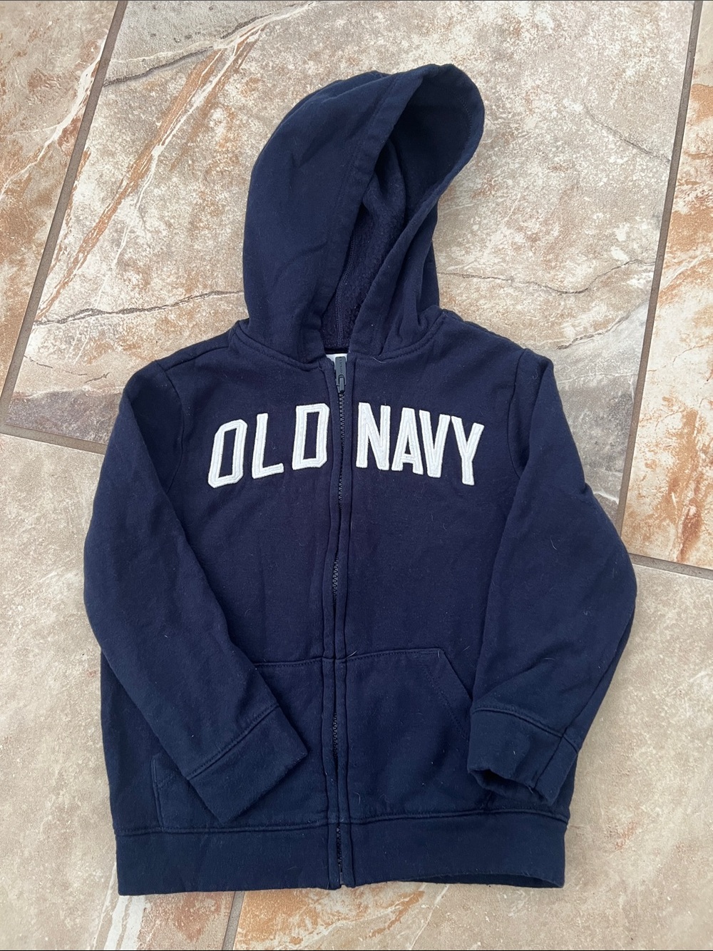 Old Navy Kids Dark Blue Full-Zip Hoodie with Logo